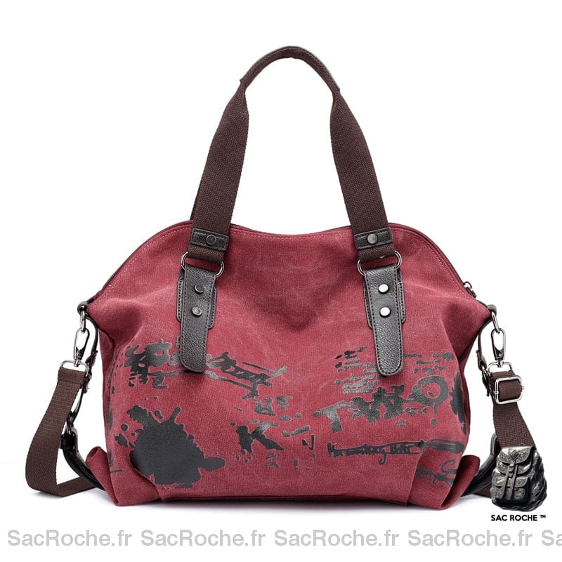 Besace Toile Femme Sac Rouge