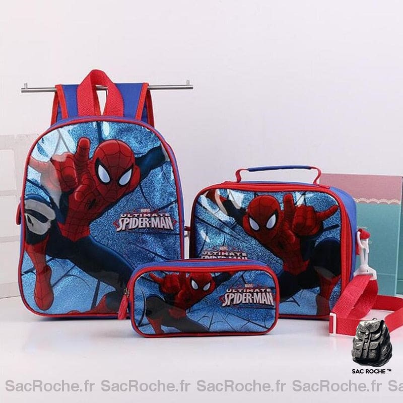 Ensemble 3 pièces sac d'école Spider-man - Sac à dos scolaire Sac à dos pour enfants