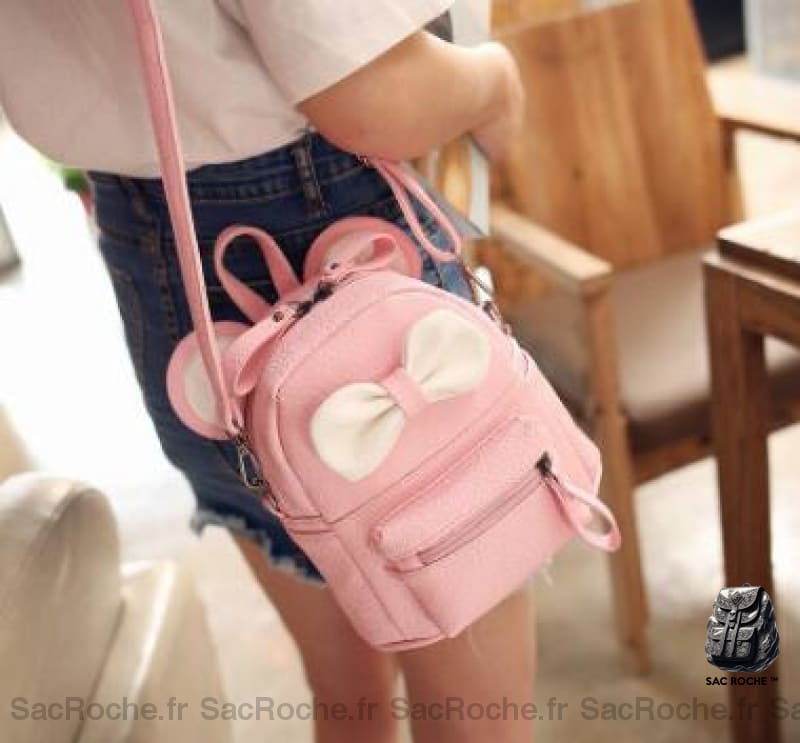 Mini sac à dos avec nœud pour fille - Rose - Sac à dos scolaire Sac à dos