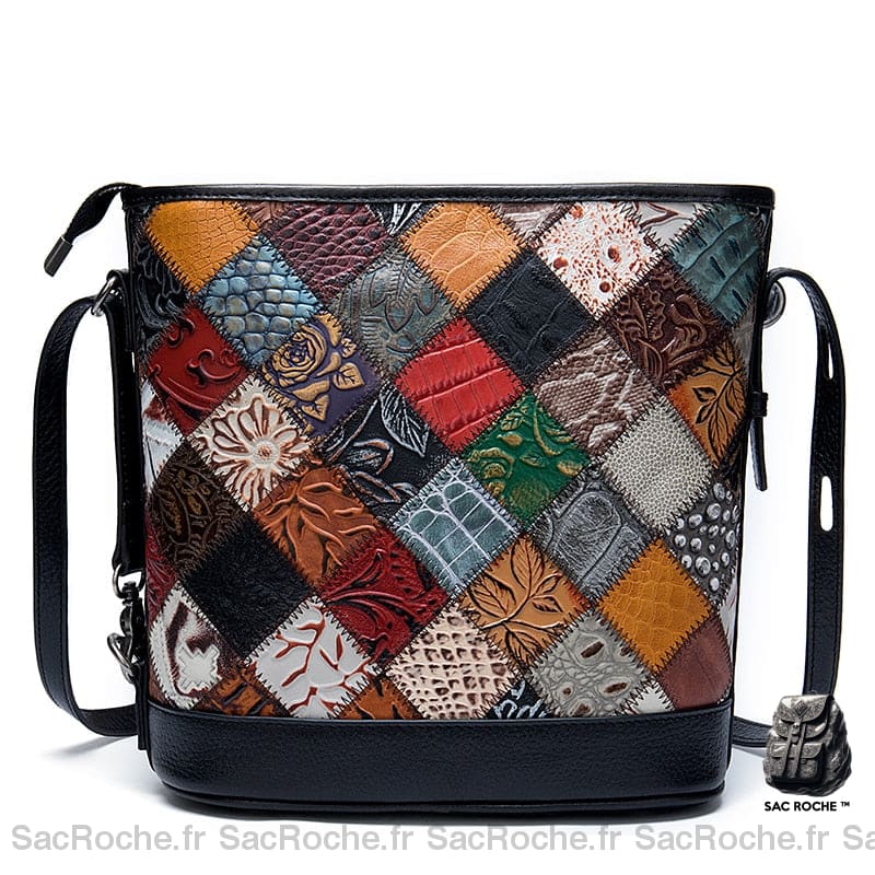 Patchwork En Cuir Véritable - Sac Bandoulière Femme Sac À Main Femme