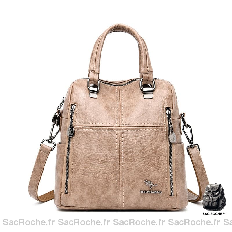 Sac À Dos Beige Vintage En Simili Cuir Sacs Femme