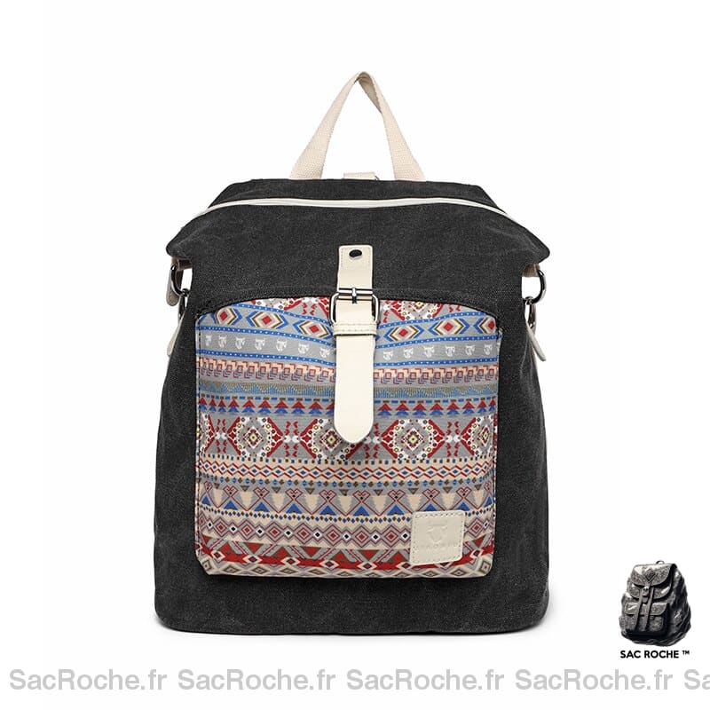 Sac À Dos Bohème Chic Noir Petit Femme