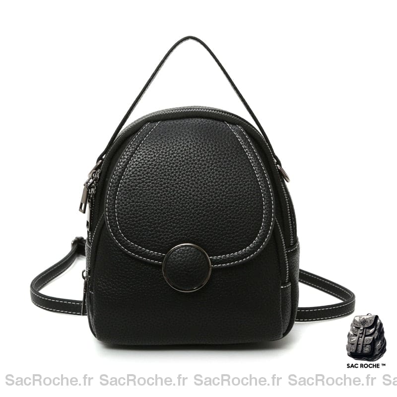 Sac À Dos Cuir Femme Urbain Noir Petit