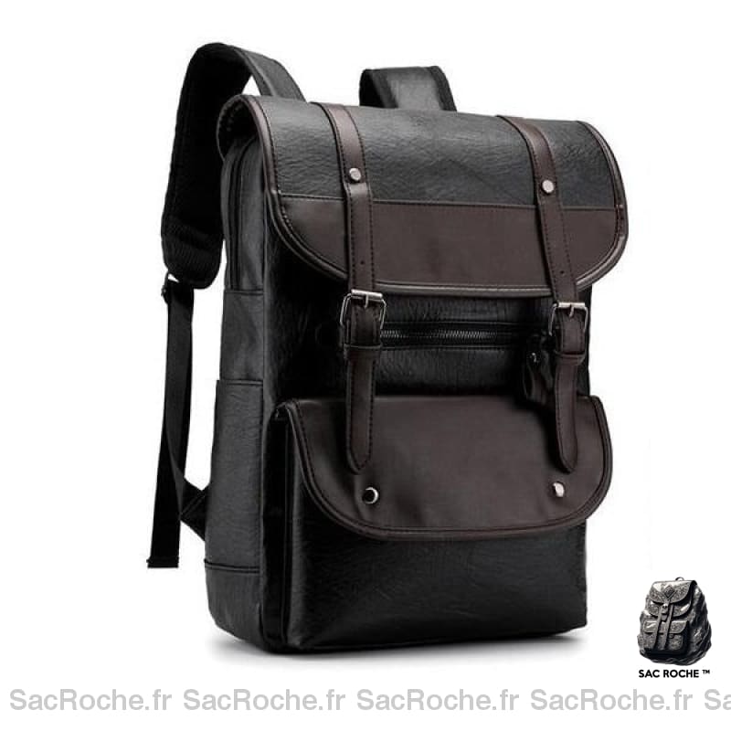 Sac À Dos Cuir Homme Compact Noir