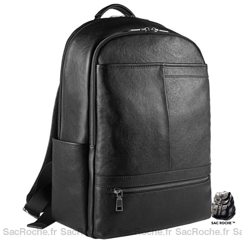 Sac À Dos Cuir Noir Minimaliste Homme Dos En Cuir