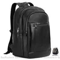 Sac À Dos Cuir Noir Pour Ordinateur 14 - Homme Dos En Cuir