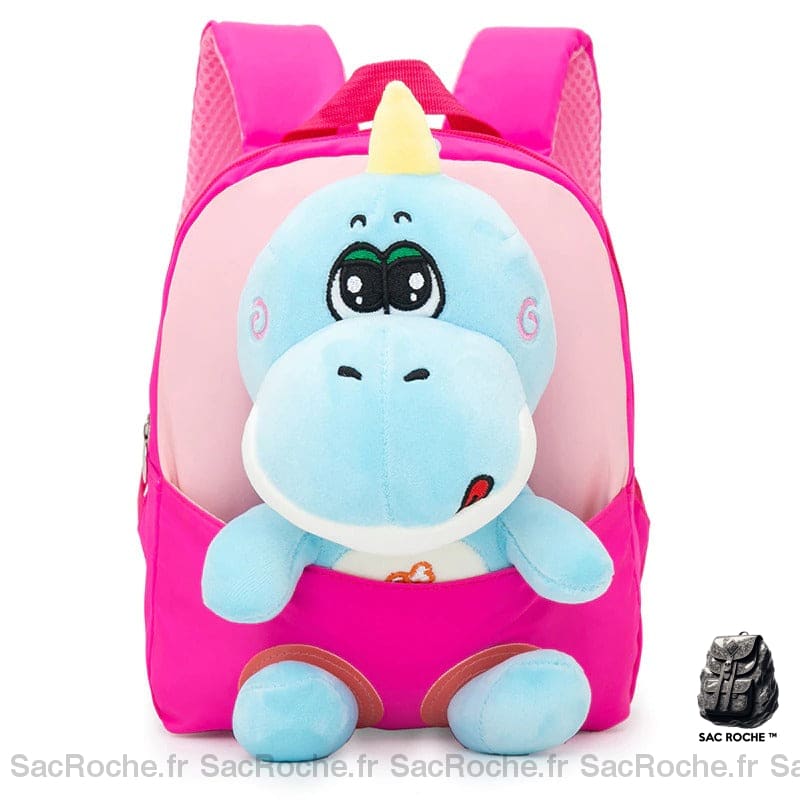 Sac à dos lilliputien pour enfant peluche dinosaure fuchsia