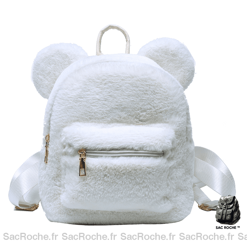 Sac À Dos Disney Mickey Peluche Blanc Enfant