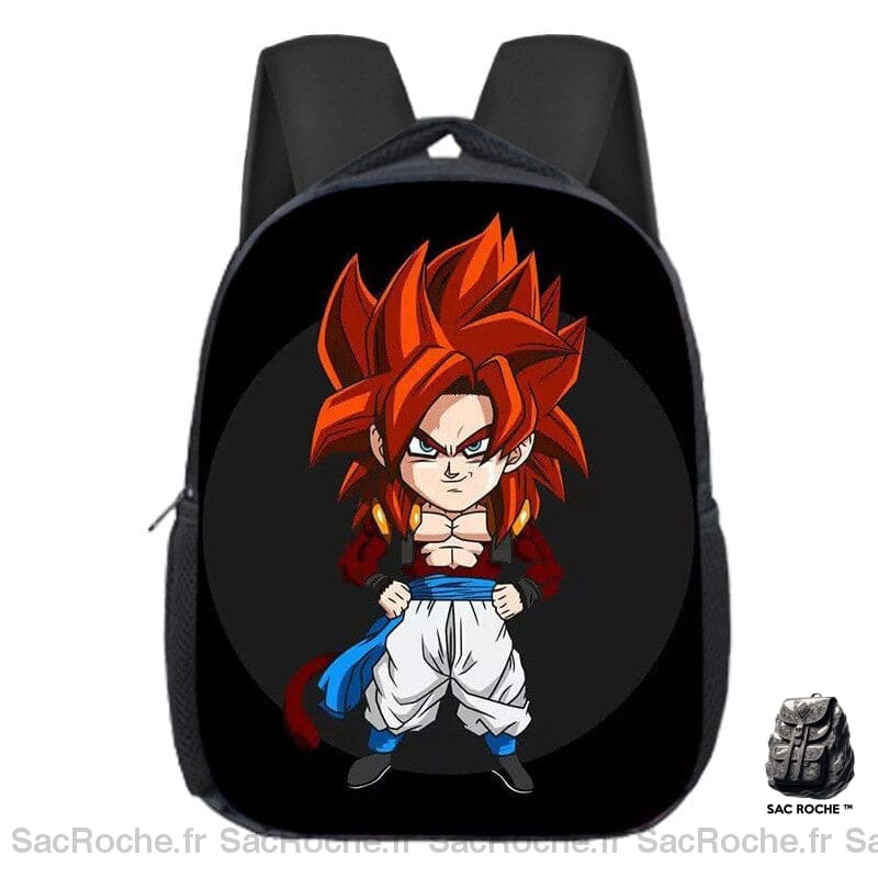 Sac à dos Dragon Ball GT fusion niveau 4 Son Goku et Vegeta cheveux rouges