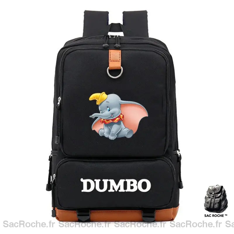 Sac À Dos Dumbo Maternelle Noir Sac
