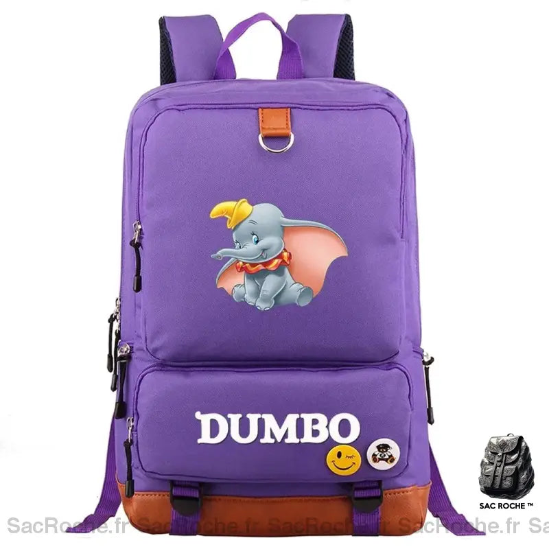 Sac À Dos Dumbo Maternelle Violet Sac