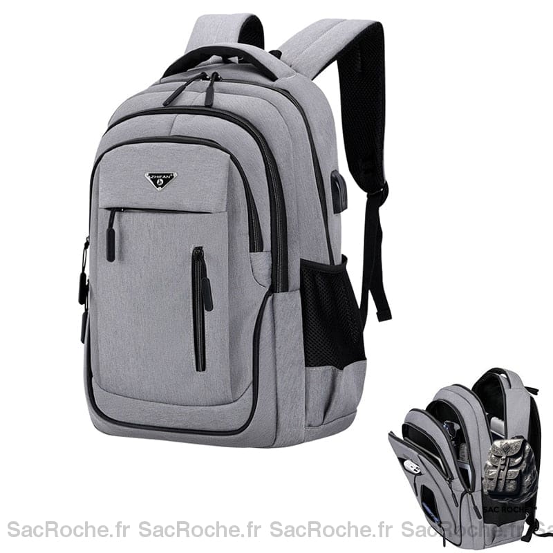 Sac à dos ergonomique grande capacité gris