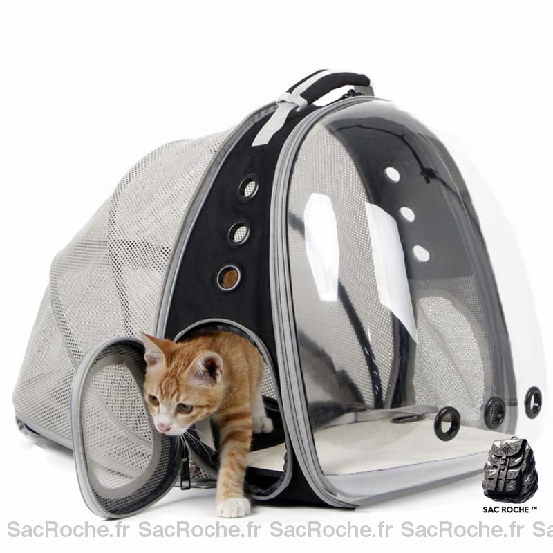 Sac à dos de transport extensible pour chat - Gris - Chat Chien