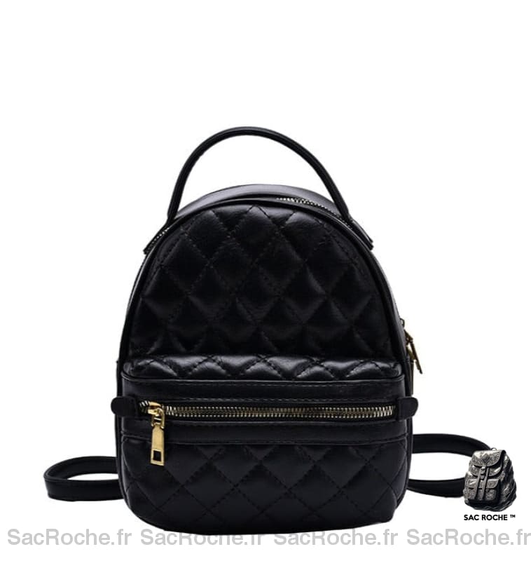 Sac À Dos Femme Carreaux Mini Noir Petit