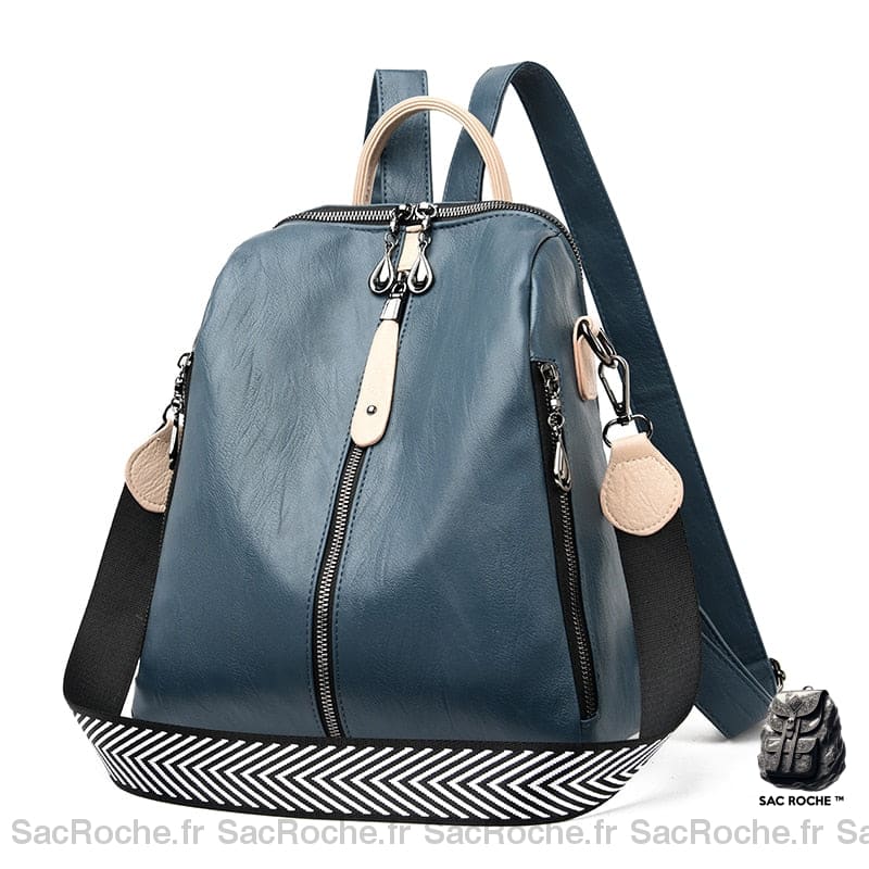 Sac À Dos Femme Simili Cuir Bleu