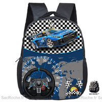 Sac À Dos Garçon Voiture Course Maternelle Noir Sacs Scolaire