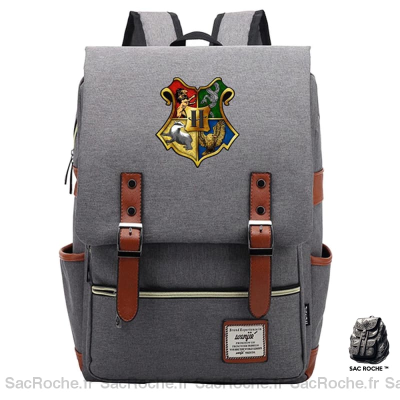 Sac à dos Harry Potter style College gris - Sac à dos scolaire Sac à dos