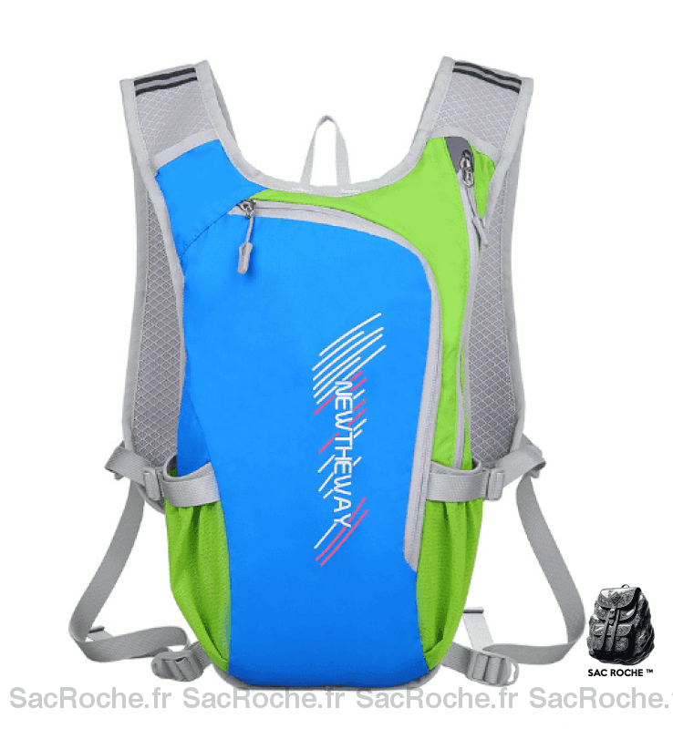 Sac à dos d'hydratation isotherme bleu 10L bleu et vert avec bretelles réglables