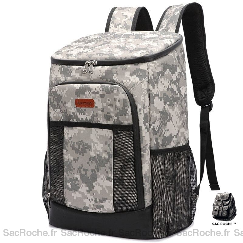 Sac À Dos Isotherme Camo Gris 30L Dos Isotherme