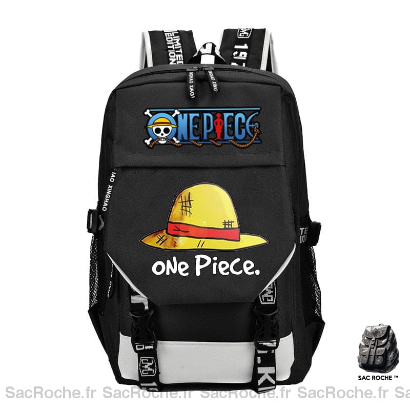 Sac à dos chapeau Luffy One piece marron avec motifs devant