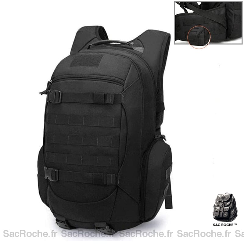 Sac À Dos Noir Militaire 40L Sport