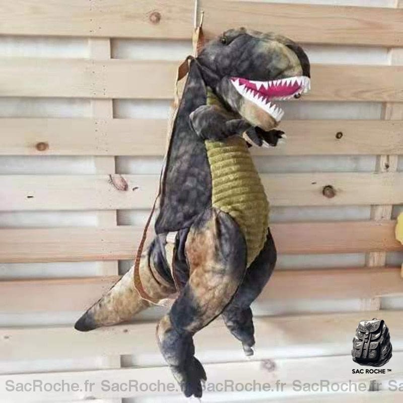 Sac à dos original dinosaure 3D suspendue avec un fond en bois