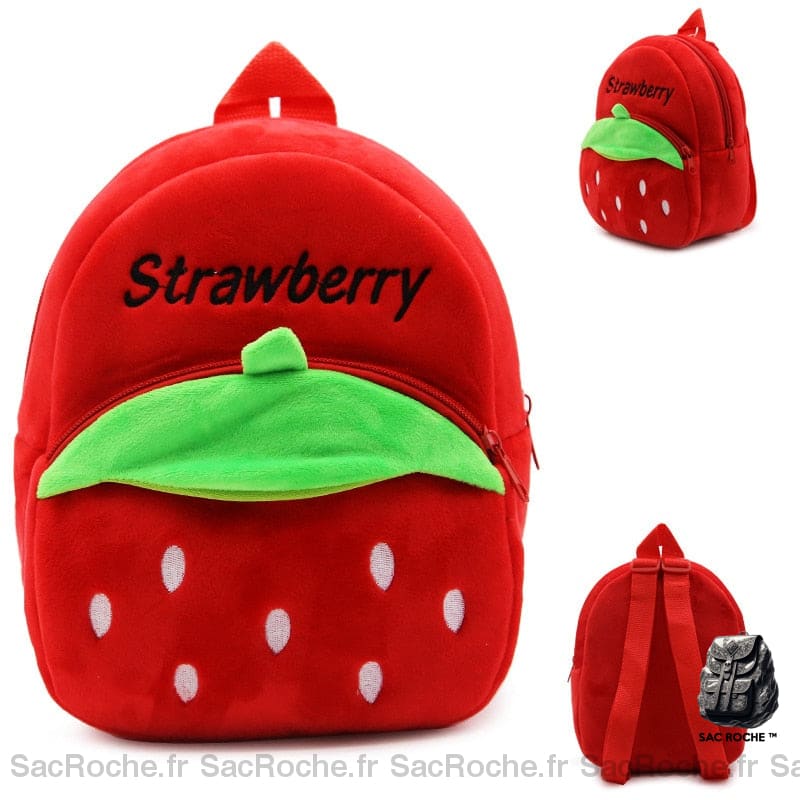 Sac À Dos Peluche Fraise Douce Enfant