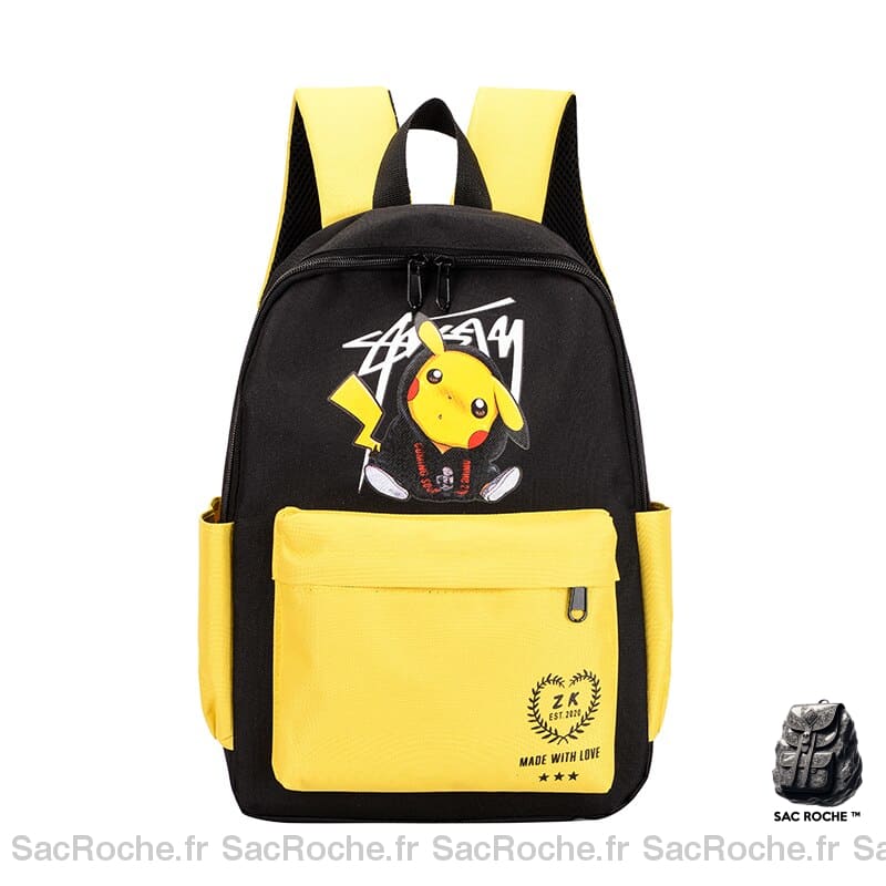 Sac À Dos Pikachu Collège Noir+Jaune Enfant