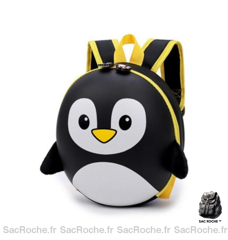 Petit sac à dos pingouin 3D à coque rigide - Noir - Sac à dos scolaire Sac à dos