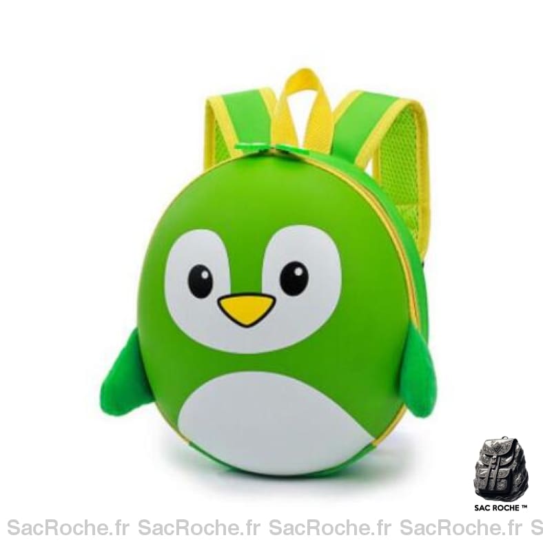 Petit sac à dos pingouin 3D à coque rigide - Vert - Sac à dos scolaire Sac à dos