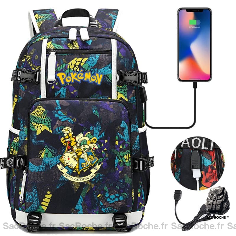 Sac À Dos Pokémon Usb Port Enfant