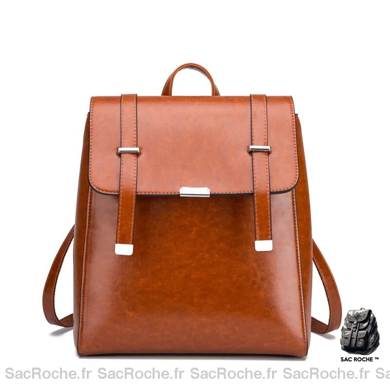 Sac À Dos Retro Marron Petit Femme