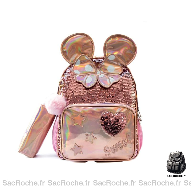 Sac à dos rose à paillette pour petite fille