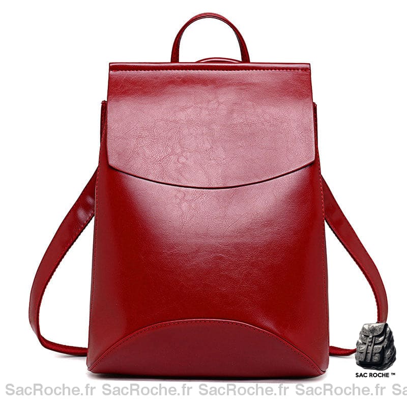 Sac À Dos Rouge Femme Simili Cuir