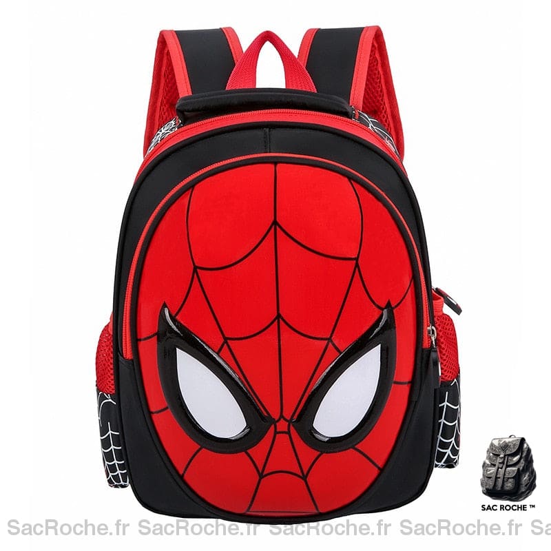 Sac à dos masque de Spiderman 3D rouge avec un fond blanc