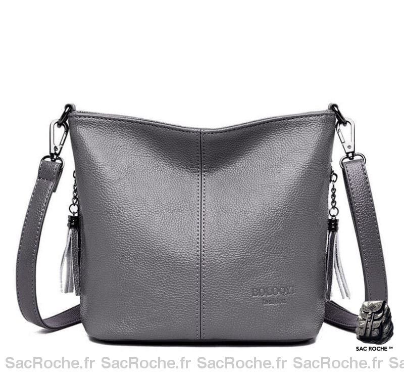 Sac Bandoulière Cuir Femme Petit Gris À Main Femme