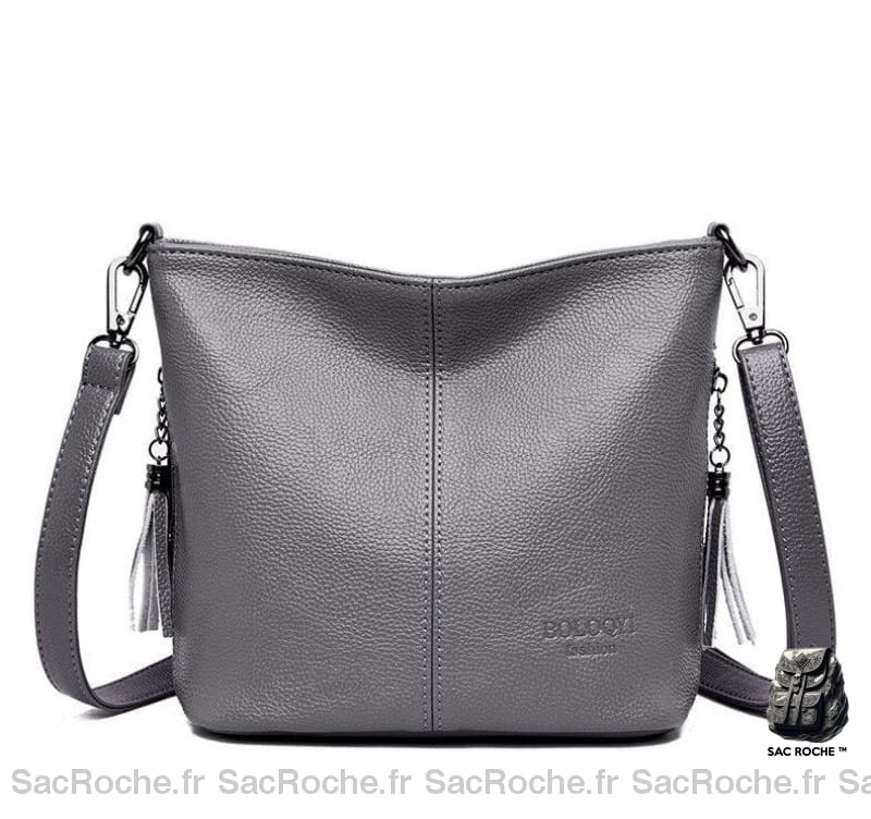 Sac Bandoulière Cuir Femme Petit Gris À Main Femme