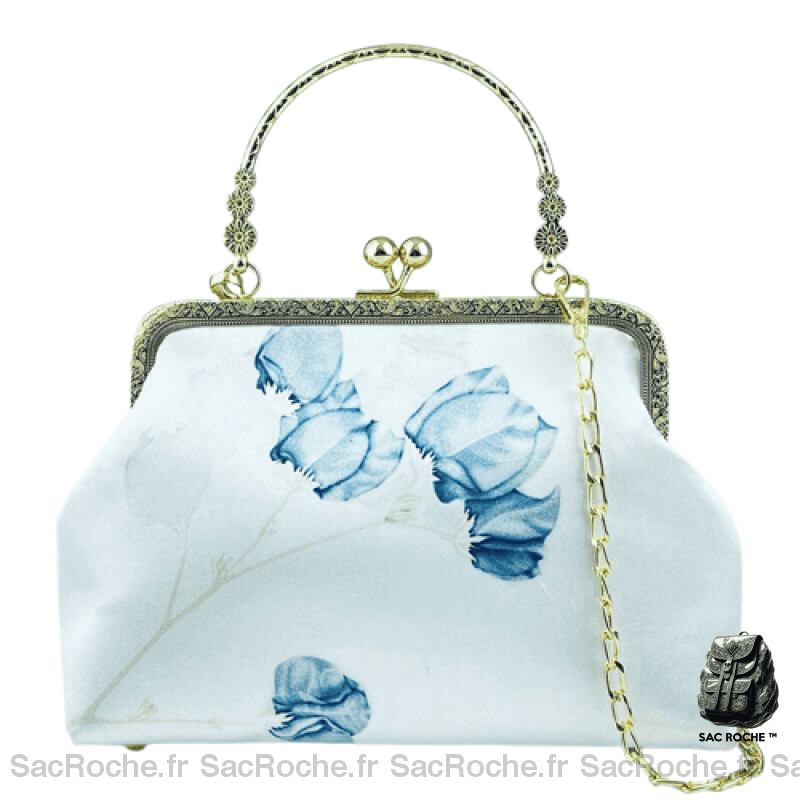 Sac Bandoulière Fleur Bleu Femme Modèle 4