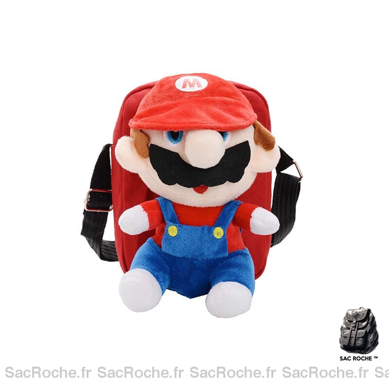 Sac à bandoulière avec peluche Mario Bros pour enfants - Rouge - Sac Sac à dos