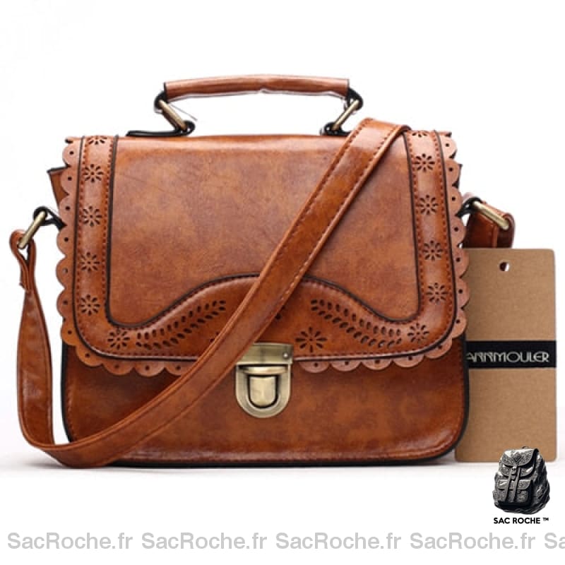 Sac Besace Marron Cuir Femme
