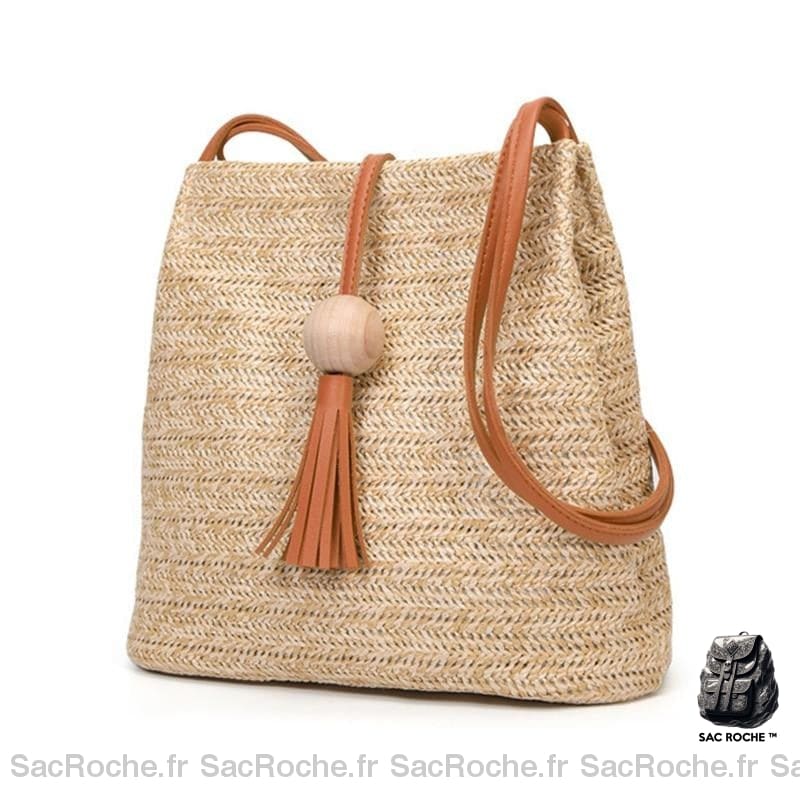 Sac Bohème Compact Marron À Main Femme