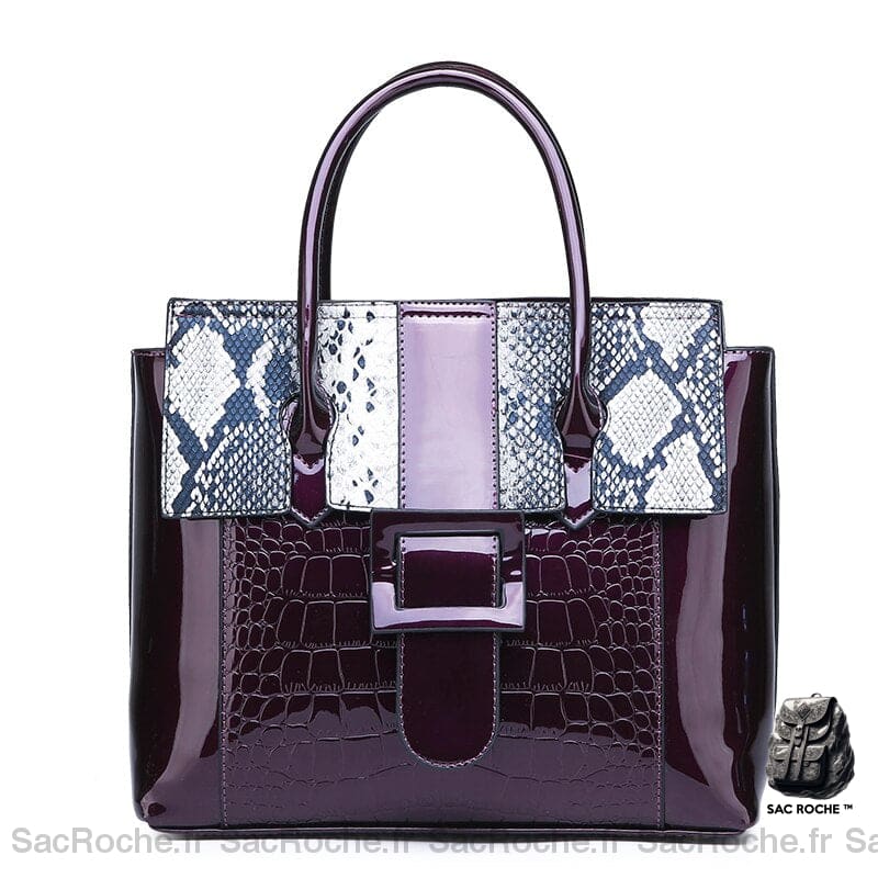 Sac Cartable Petit En Cuir Violet À Main Femme