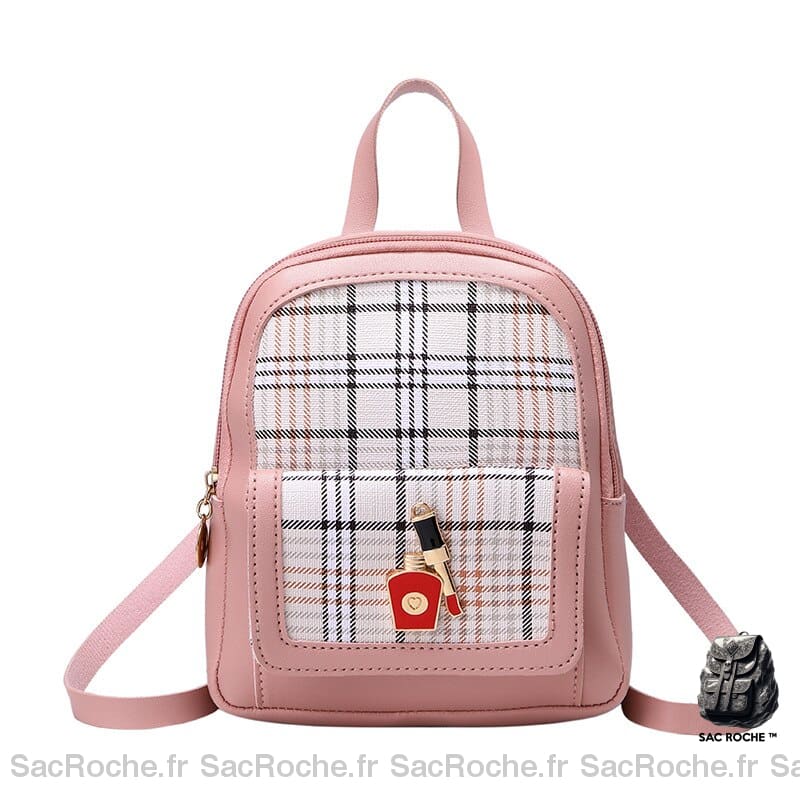 Sac Dos Coréen Tendance Rose Petit À Dos Femme