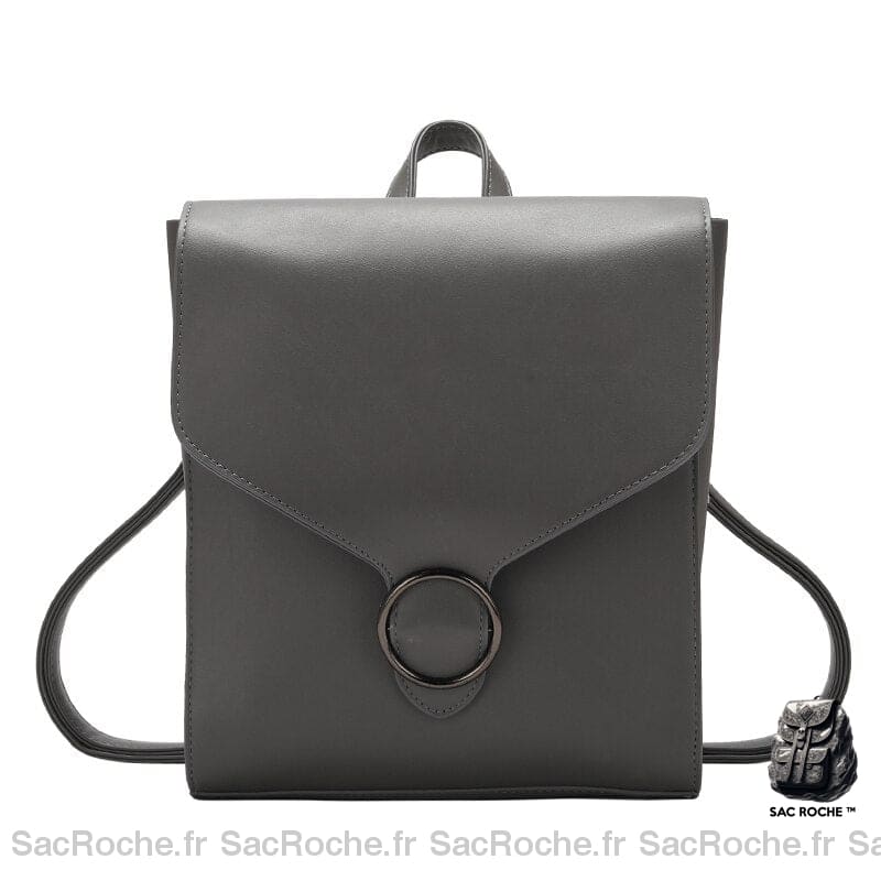 Sac Dos Femme Cuir Véritable Gris Petit À