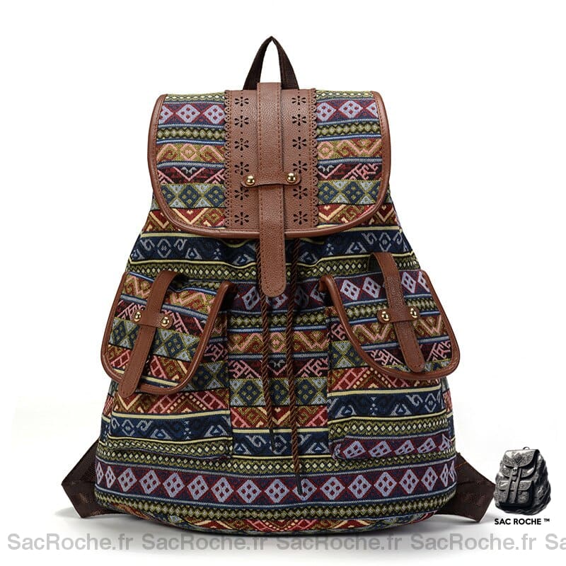 Sac Dos Femme Toile Imprimée Trendy Sac À