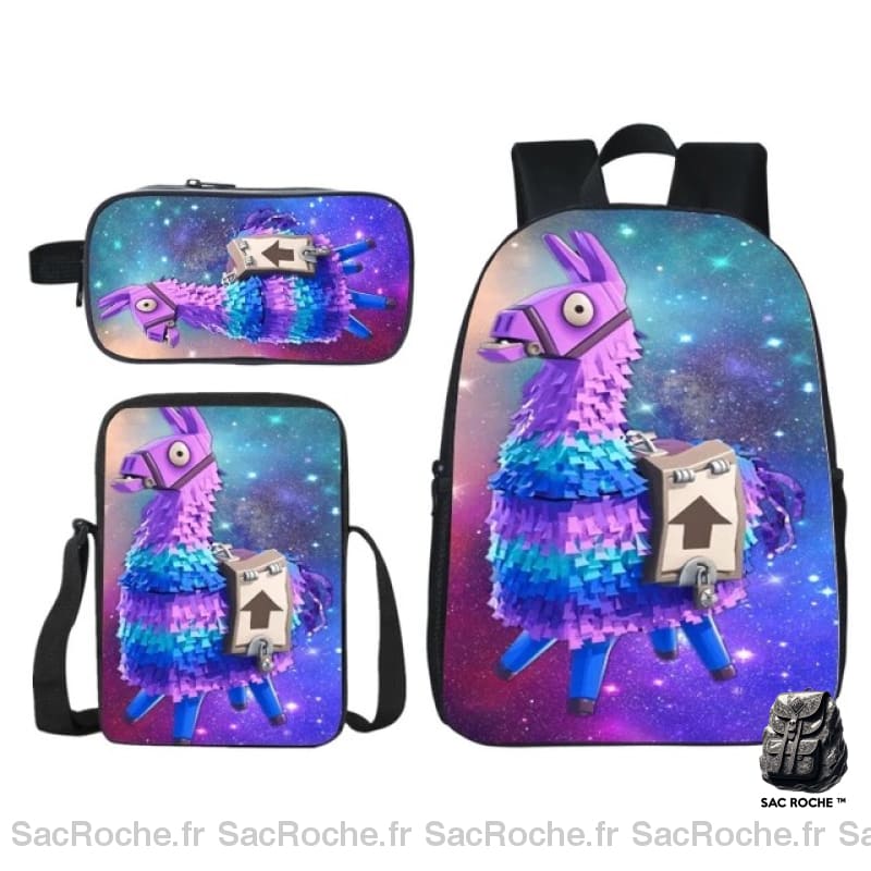 Sac à dos Fortnite lama avec fond étoilé