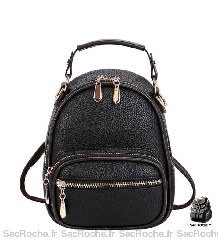 Sac Dos Mini Cuir Noir Petit À Femme