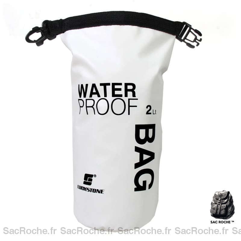 Mini sac étanche 2L pour sport aquatique blanc et noir à la mode