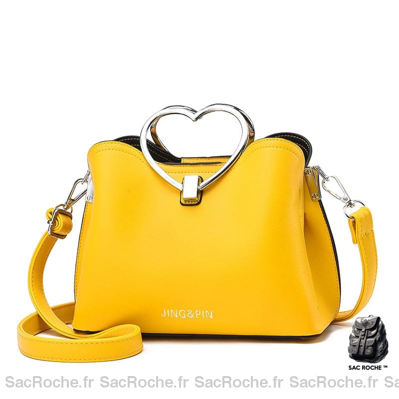 Sac Main Cuir Cur Jaune À Main Femme