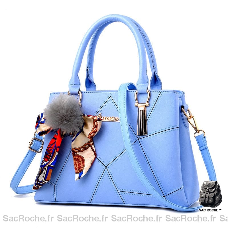 Sac Main Cuir Petit Bleu Clair À Main Femme